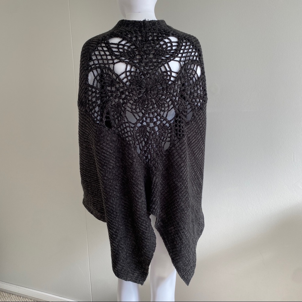 Free People Knitted Poncho Shawl